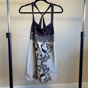 FREE PEOPLE dress with peacocks and beaded detail